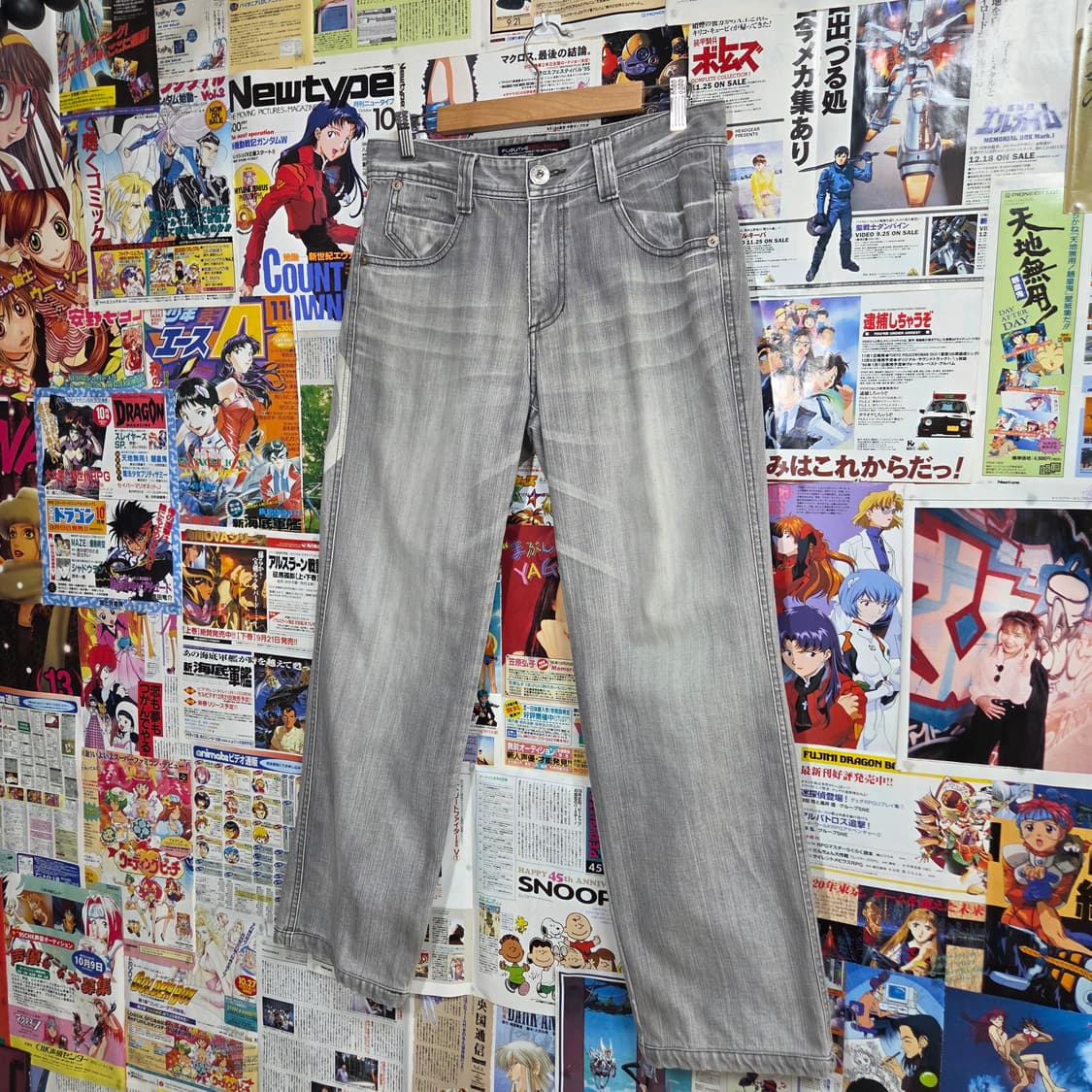 후부 그레이 워싱 백 포켓 데님 팬츠 상품이미지5