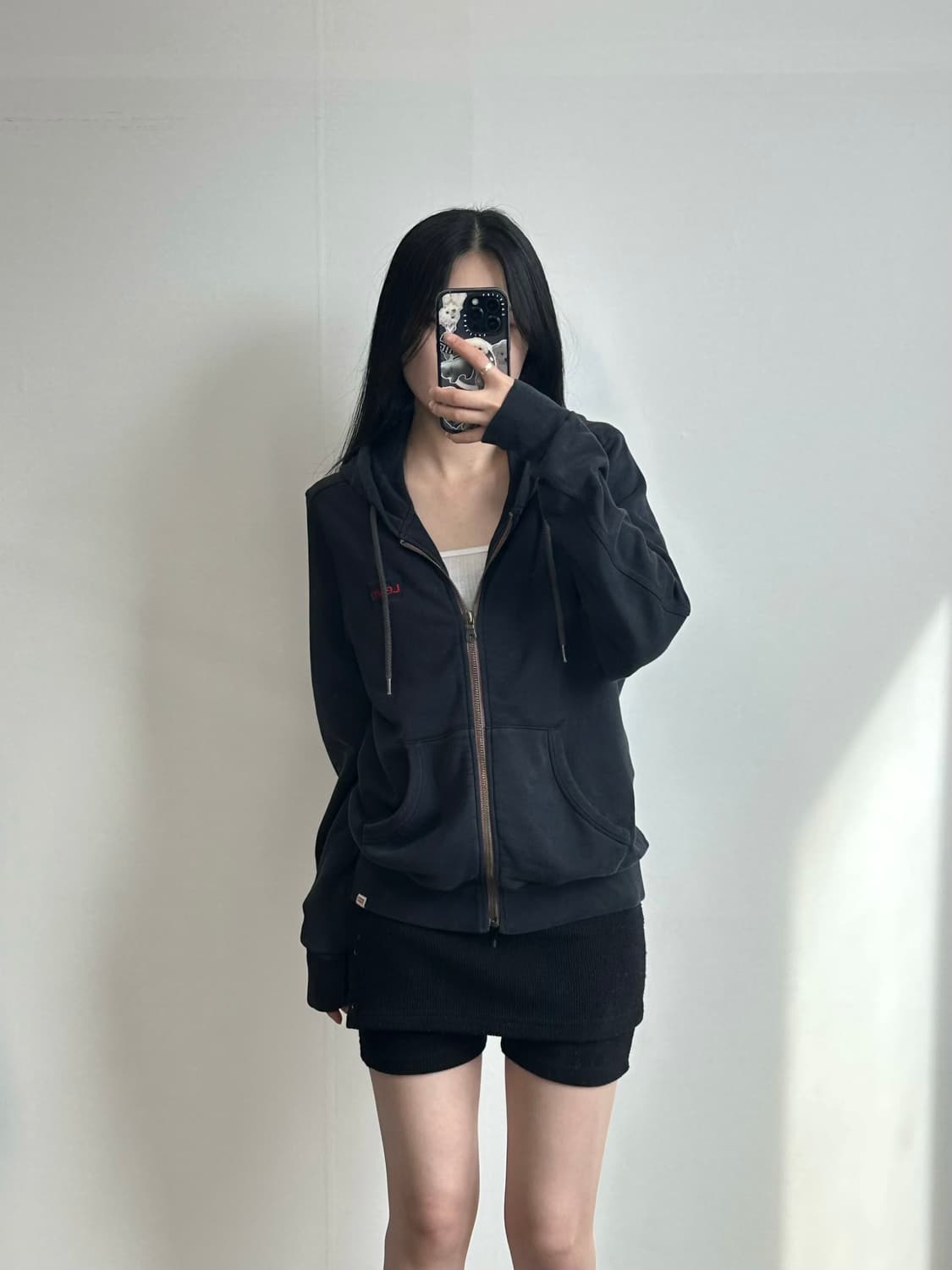리바이스 자수로고 블랙 후드집업 상품이미지1