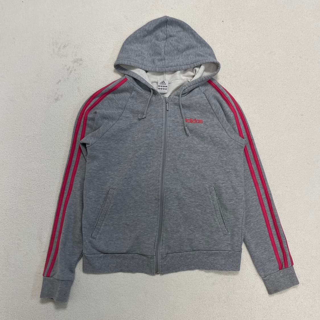 Adidas gray pink hood zip-up 상품이미지4