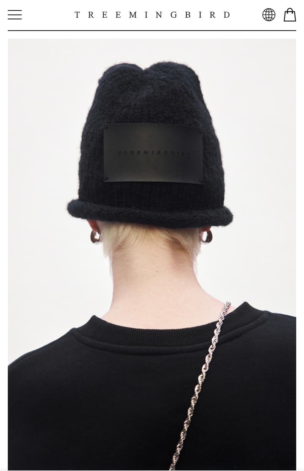 트리밍버드 비니 Rolled-up Leather Patch Beanie 상품이미지1