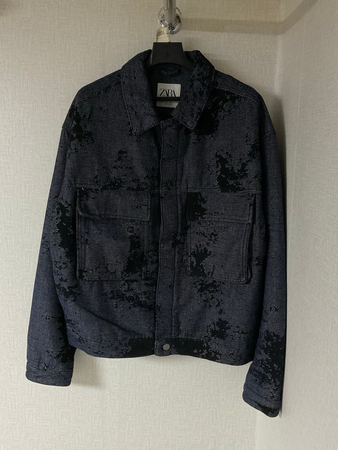 ZARA 자카드 패턴 데님 셋업 (자켓M/팬츠30) 상품이미지1