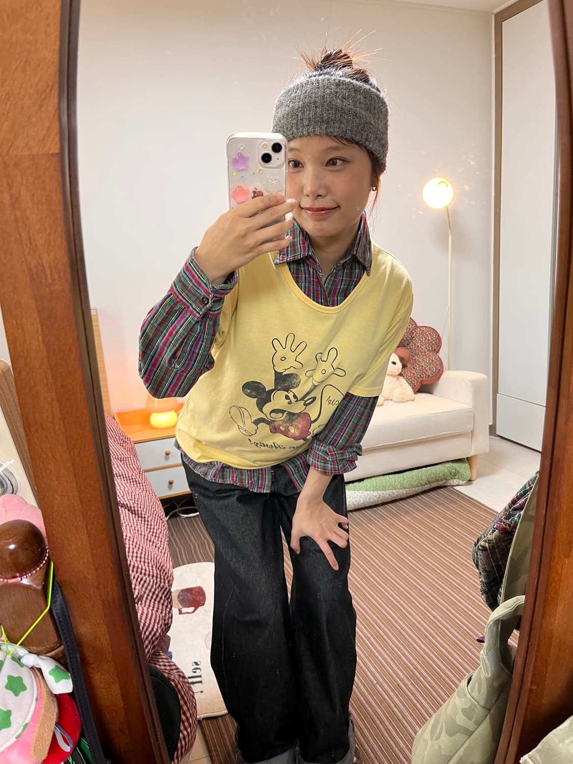 빈티지 미키 체크셔츠 세트 상품이미지4