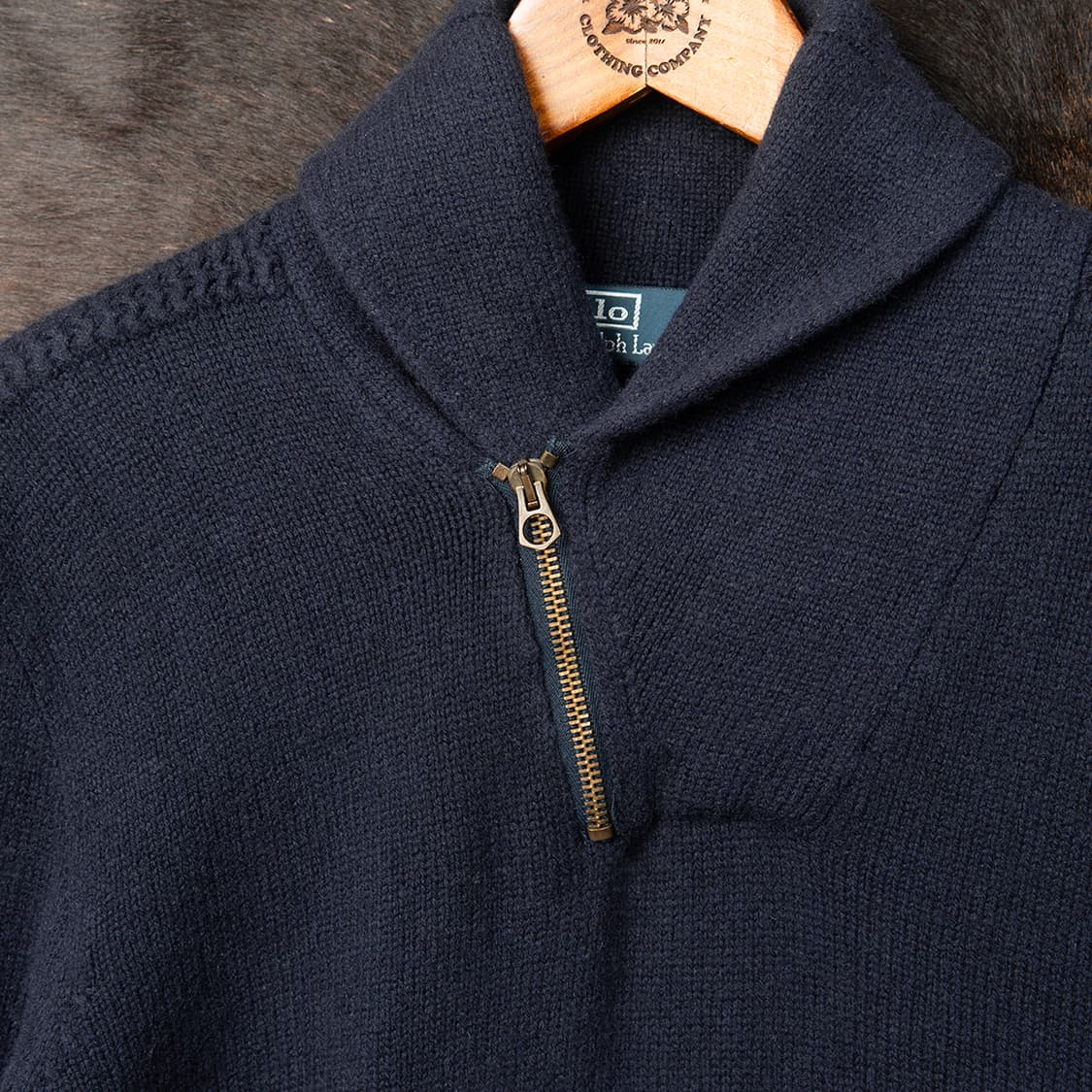 [M] 00s 폴로 랄프로렌 숄카라 니트 쿼터집업 람포지퍼  상품이미지5