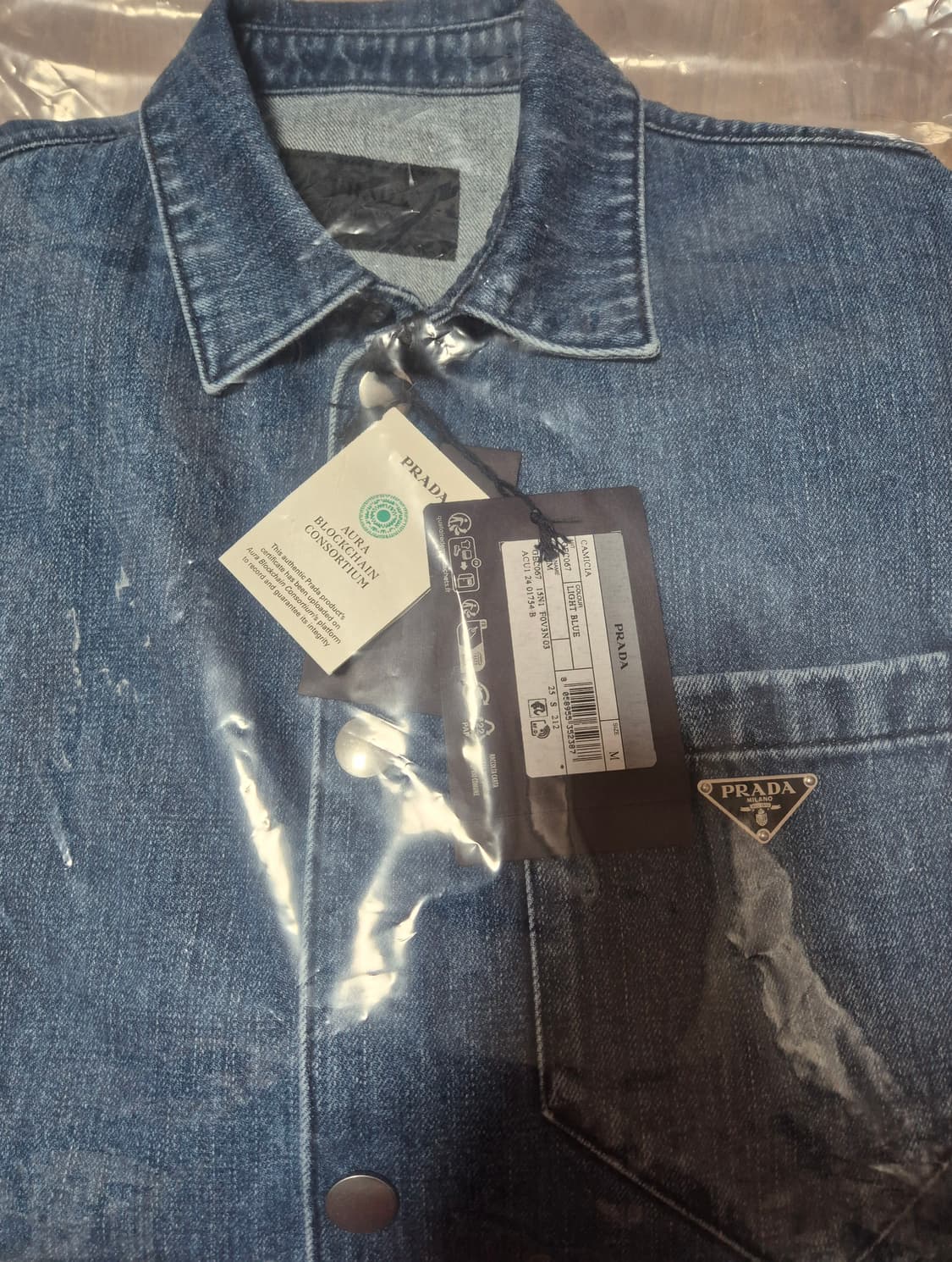 [M] 프라다 반팔 데님셔츠 상품이미지2