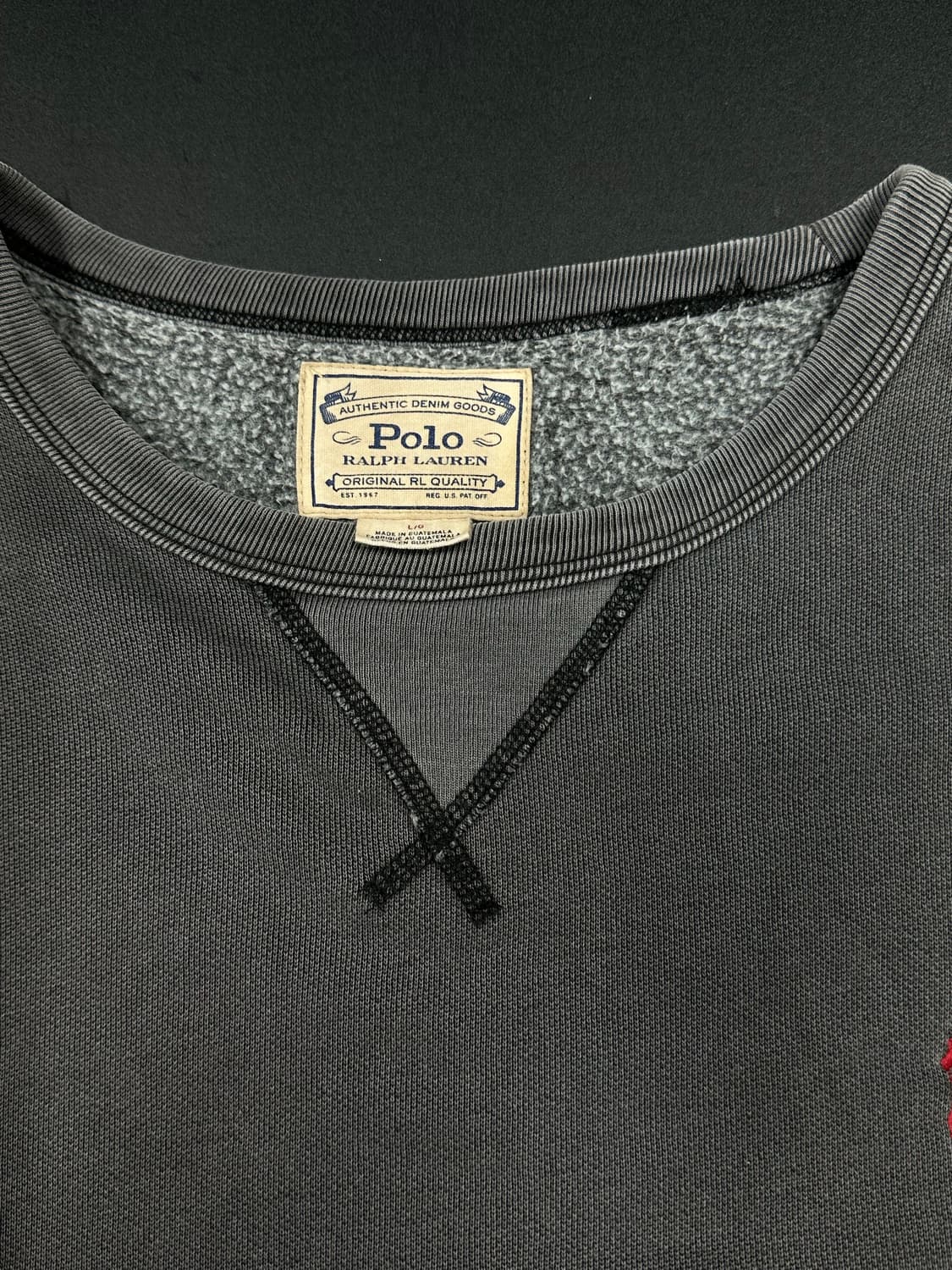  폴로 랄프로렌 그레이  자구 피그먼트 스키치 라운드 맨투맨 상품이미지4