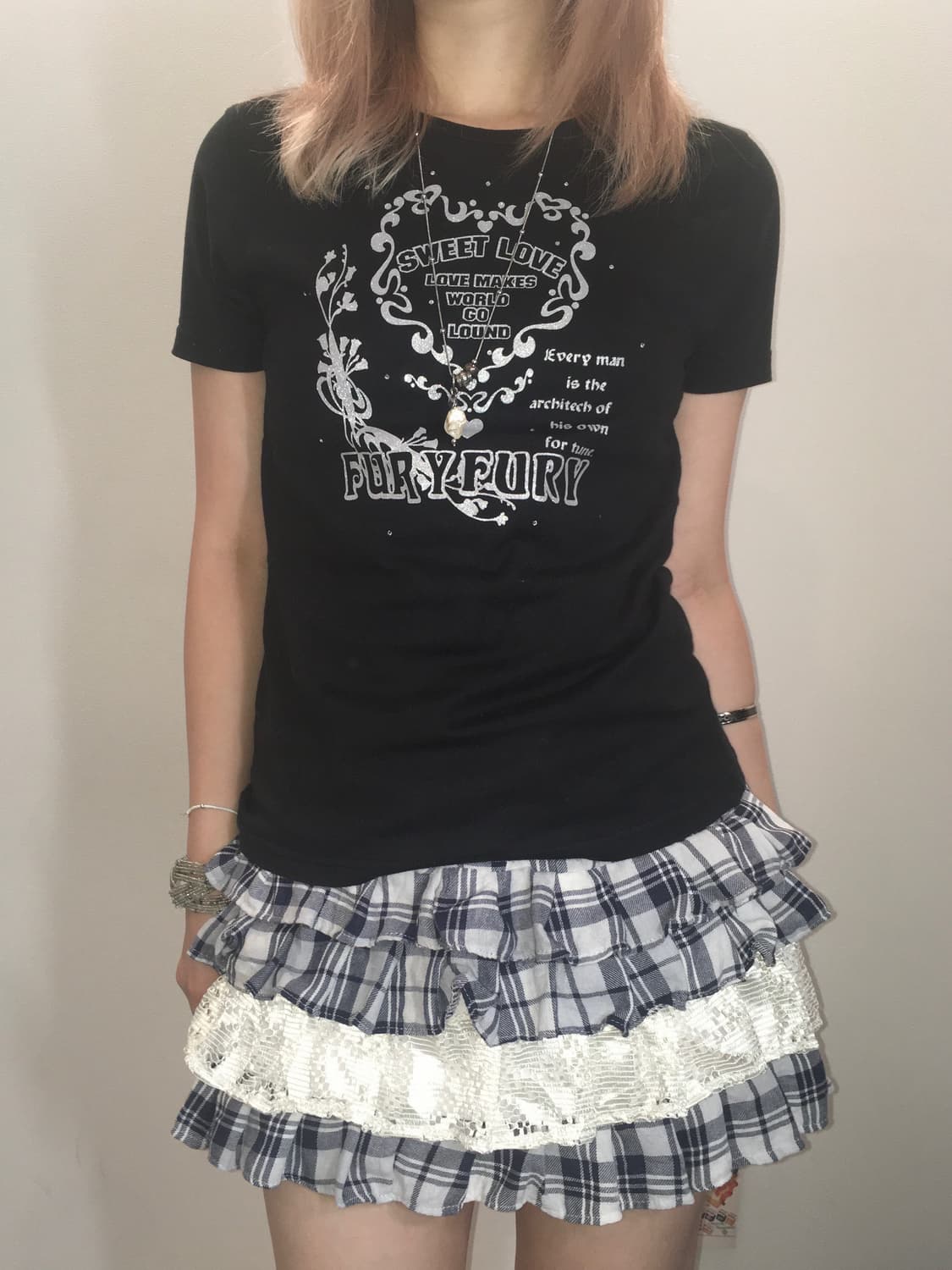 jpn vintage highteen punk beads t shirt 상품이미지3