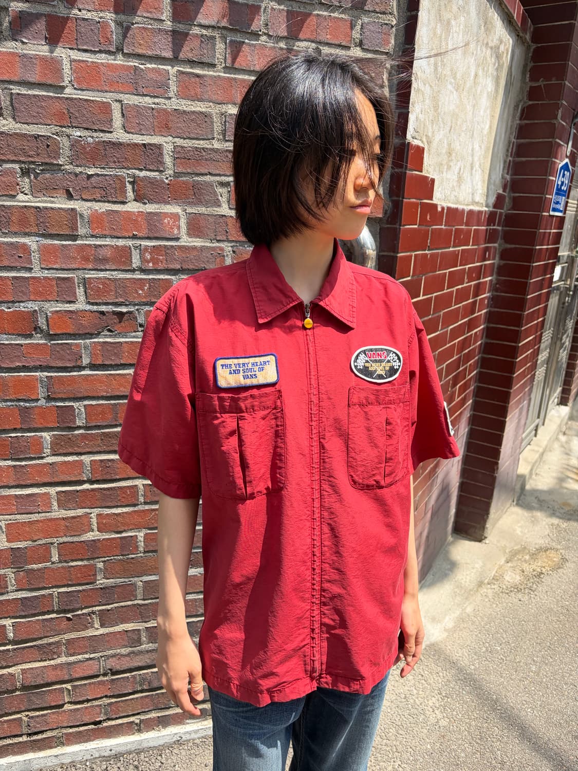 90s Vans 레이싱 레드 워크 자켓 상품이미지1