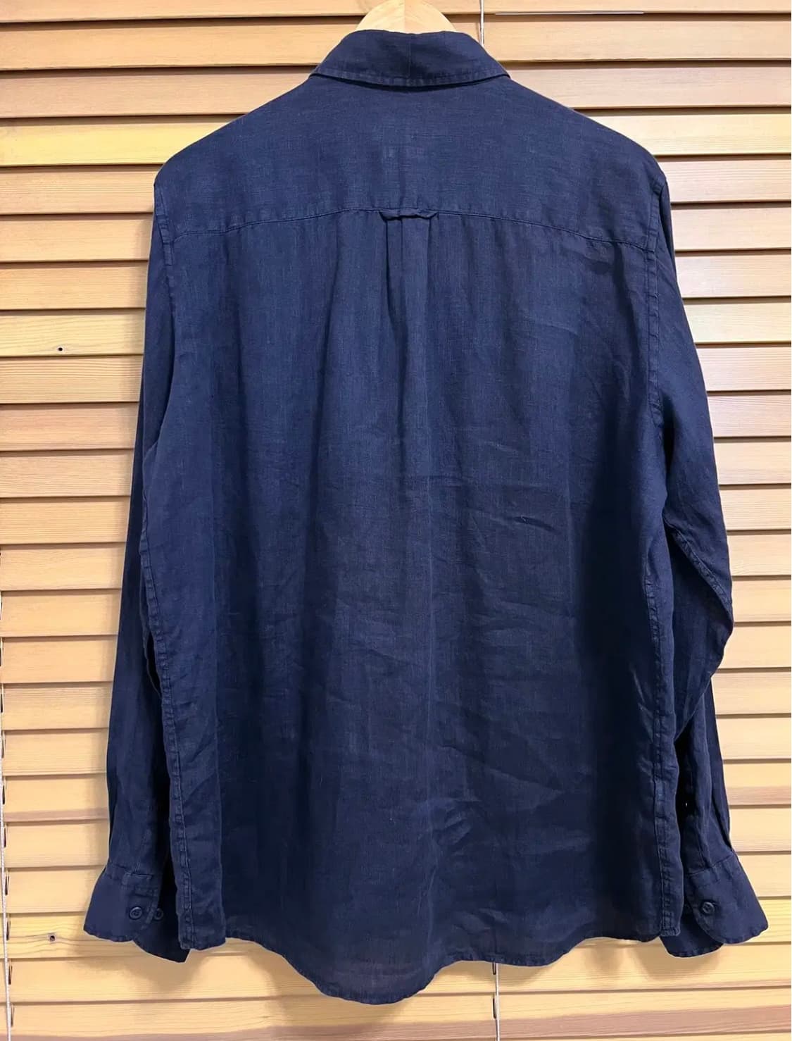 마시모뚜띠 남성 네이비 린넨긴팔셔츠 상품이미지3