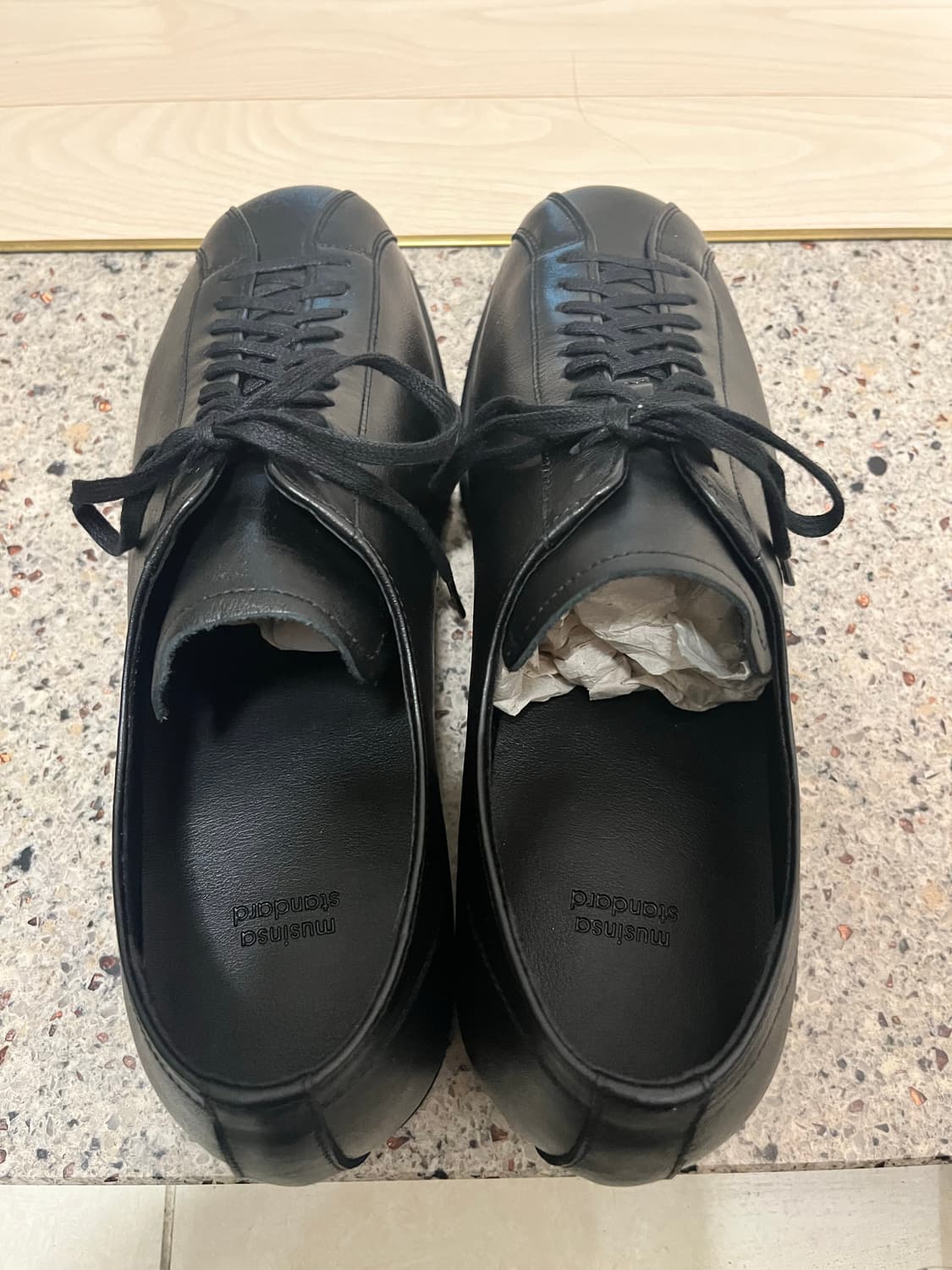 무신사 스탠다드 레트로 복싱 더비 슈즈 블랙(새상품) 상품이미지3