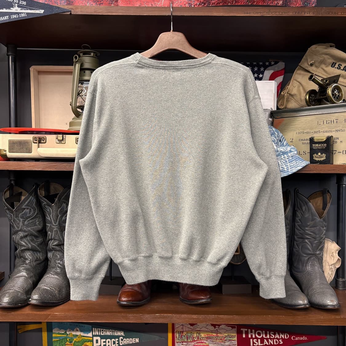 신형라벨 폴로 랄프로렌 피마코튼 스웨트 니트 V-인서트 그레이 N721 상품이미지2