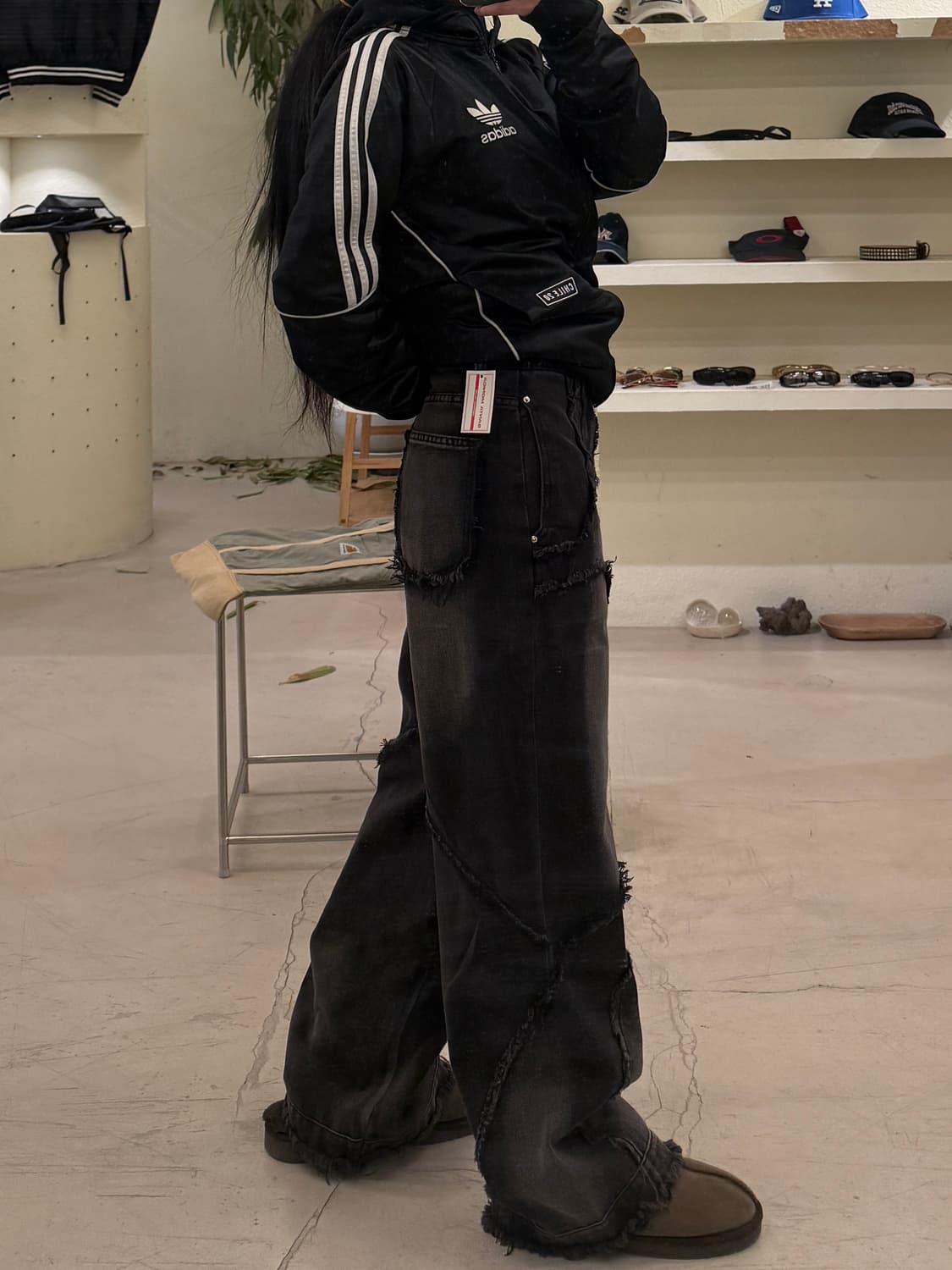 프레이드 패치워크 데님 팬츠 U515 상품이미지2