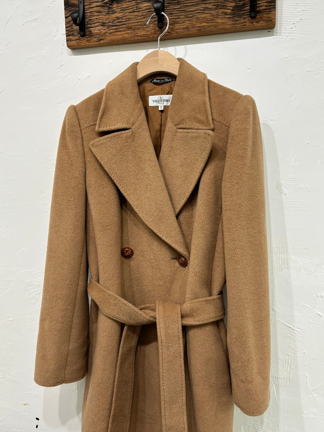 Valentino 발렌티노 캐시미어 울 베이지 카멜 더블 코트 상품이미지7