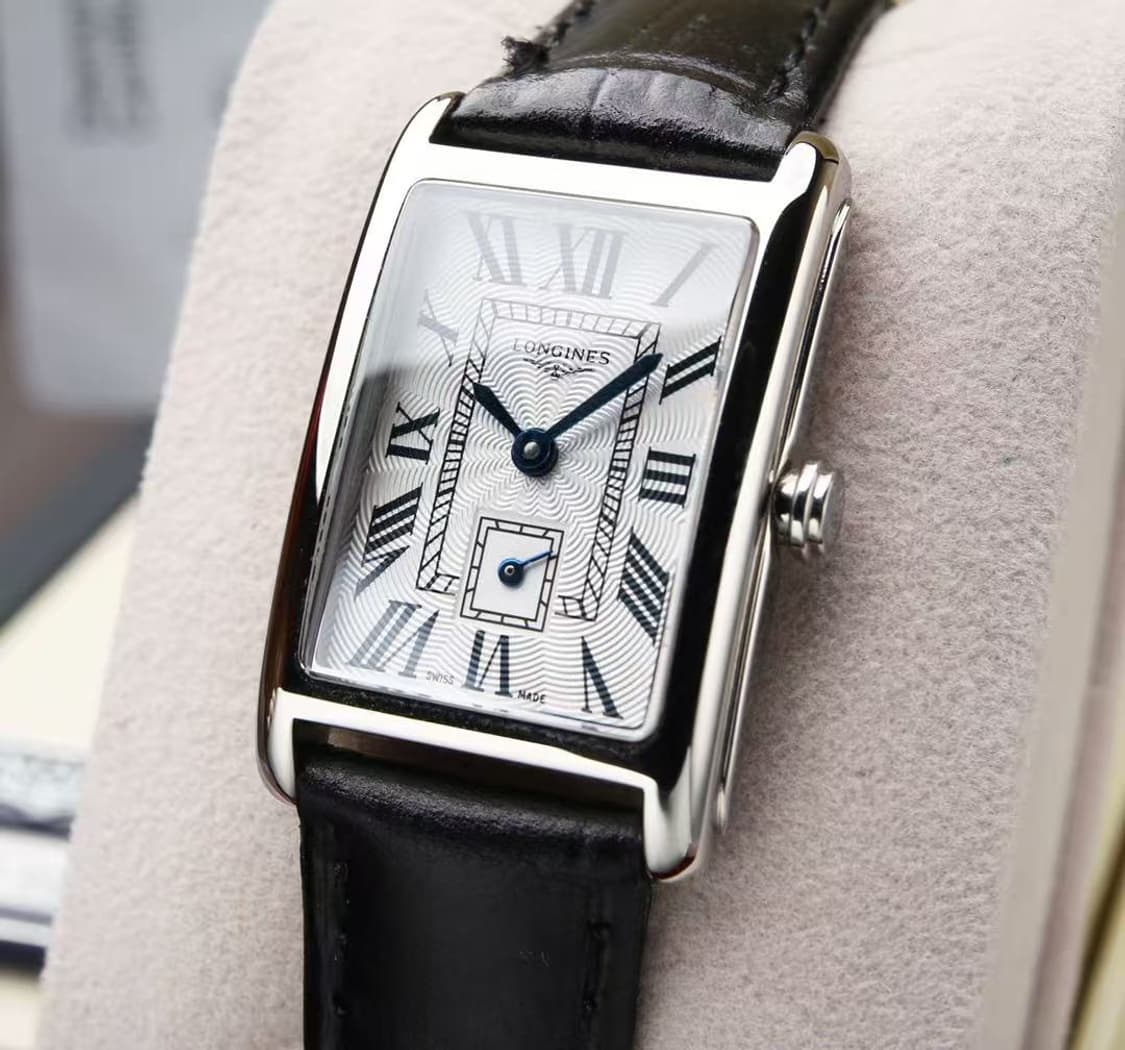 론진 돌체비타 쿼츠 37mm 스테인리스 스틸 블랙 실버  상품이미지4