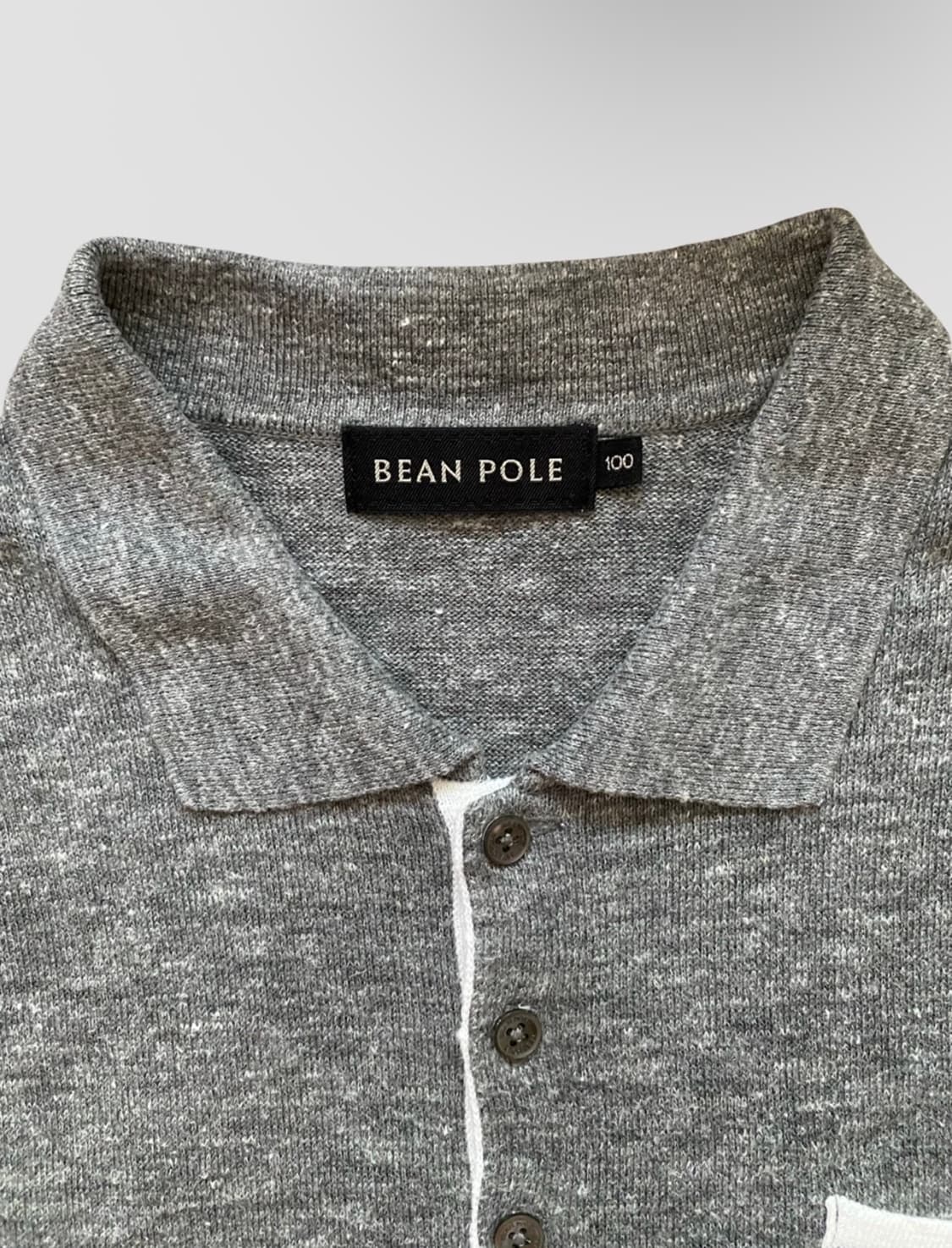 [빈폴(BEAN POLE)]남성 반팔 칼라넥 니트 (그레이/100) 상품이미지4