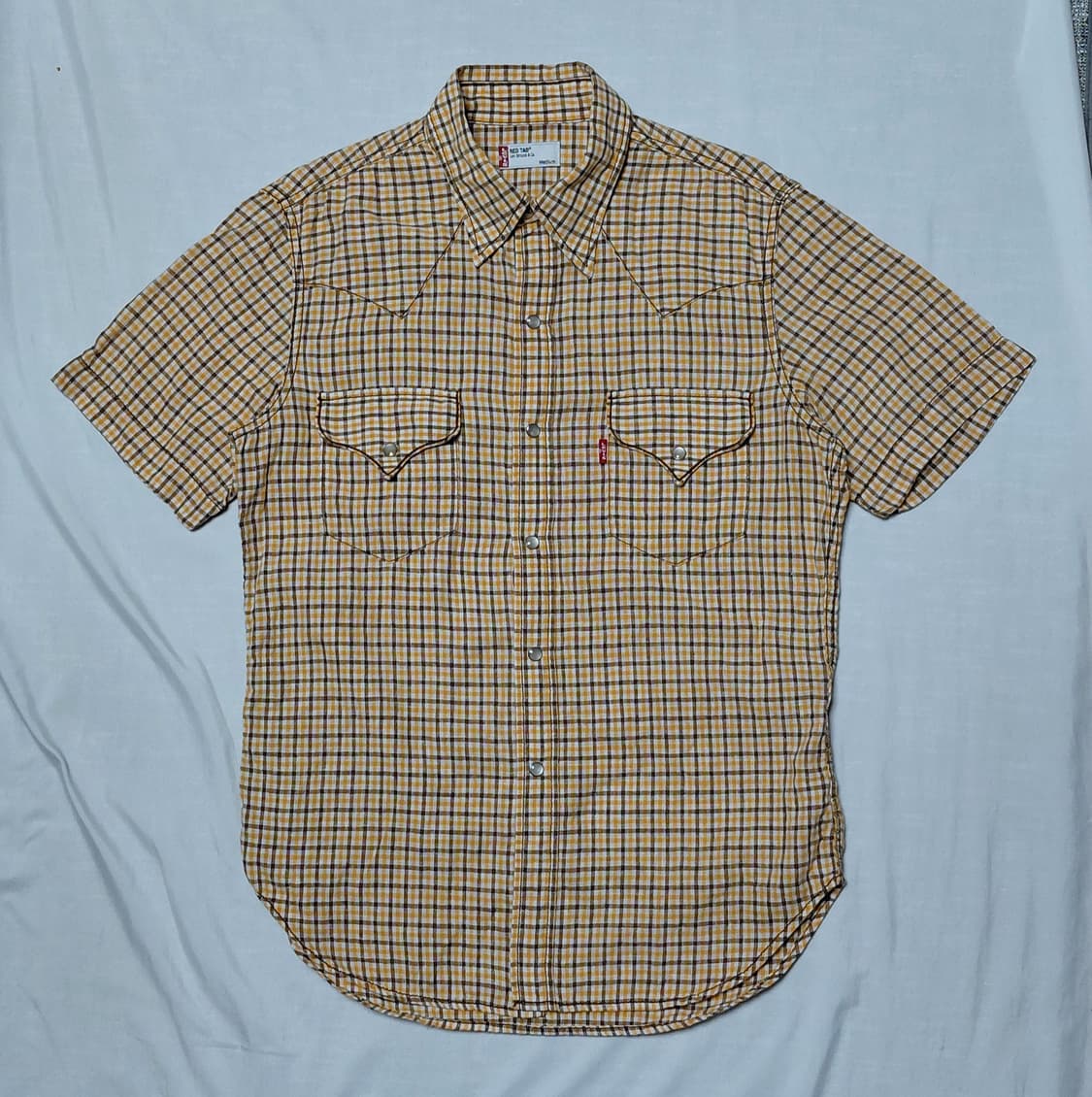 [M] 리바이스 레드탭 웨스턴 체크 반팔 셔츠 (마/면 혼방) 상품이미지1