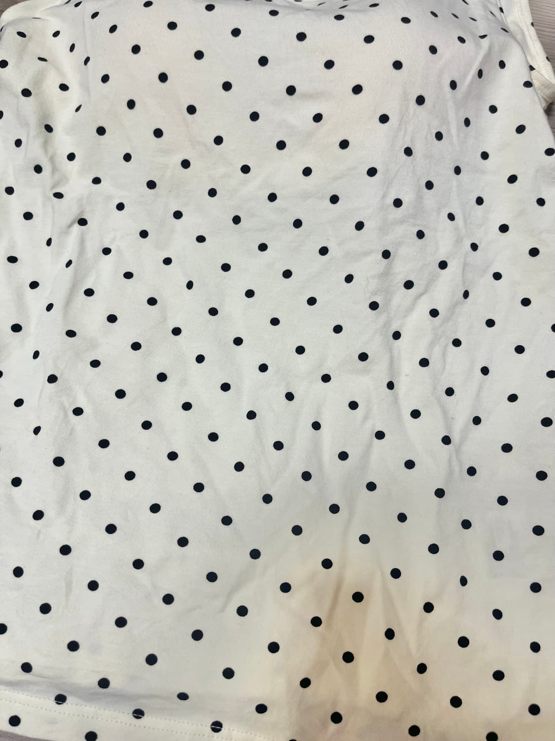 유니클로 모리걸 도트 땡땡이 크림 슬리브리스 나시 브라탑 상품이미지2