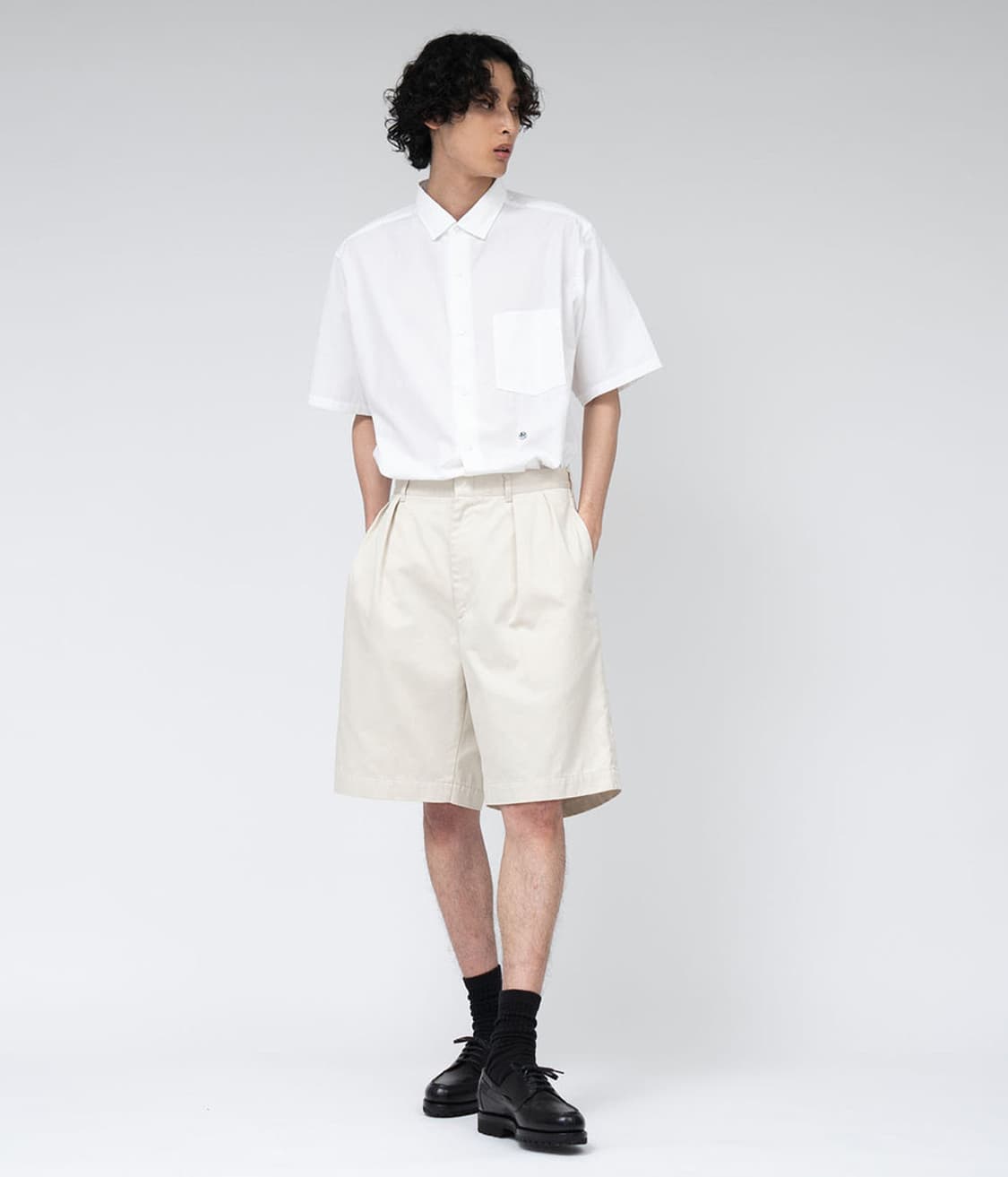 [36] 나나미카 더블 플리츠 치노 쇼츠 드라이 샌드 상품이미지10