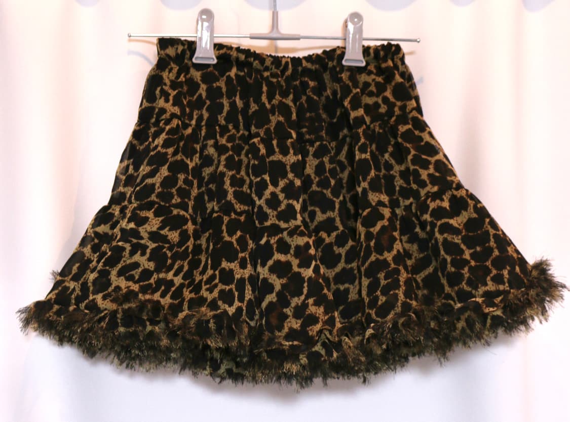 갸루 호피 미니 캉캉 스커트 상품이미지1