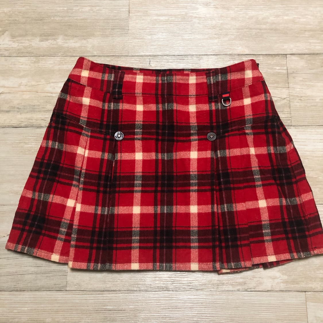 레드 체크 플리츠 미니스커트 캐캐체 갸루 락펑크 상품이미지1