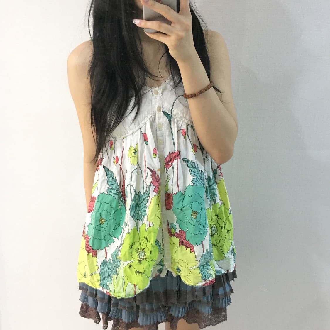 cheeno  사와코 하구미 벌룬 플라워 슬리브리스 상품이미지1