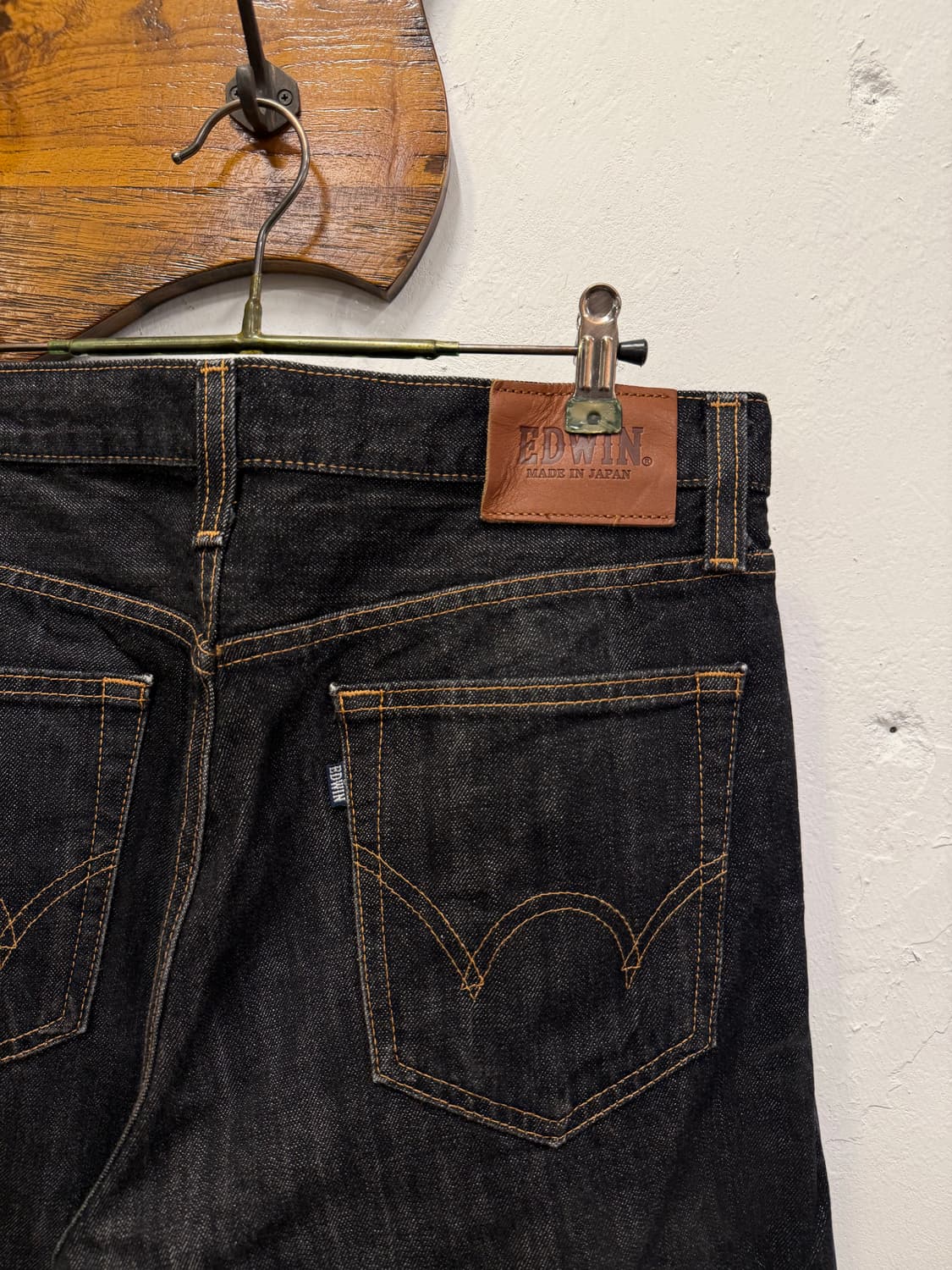 (33inch) EDWIN 에드윈 Black Denim Jeans 흑청 상품이미지3