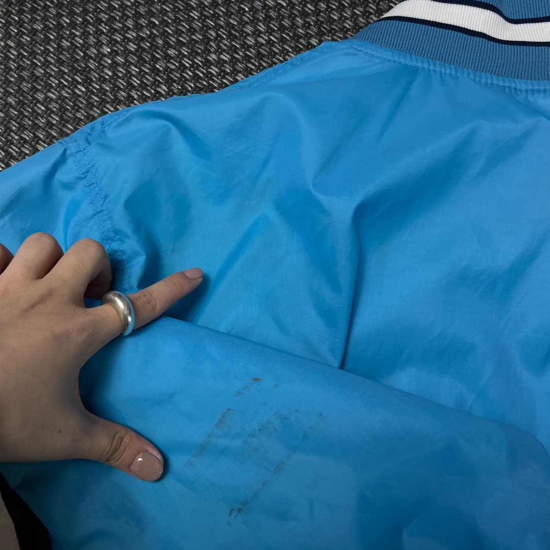 빈티지 노스캐롤라이나 빅로고 블루 바시티 자켓 2XL 상품이미지7