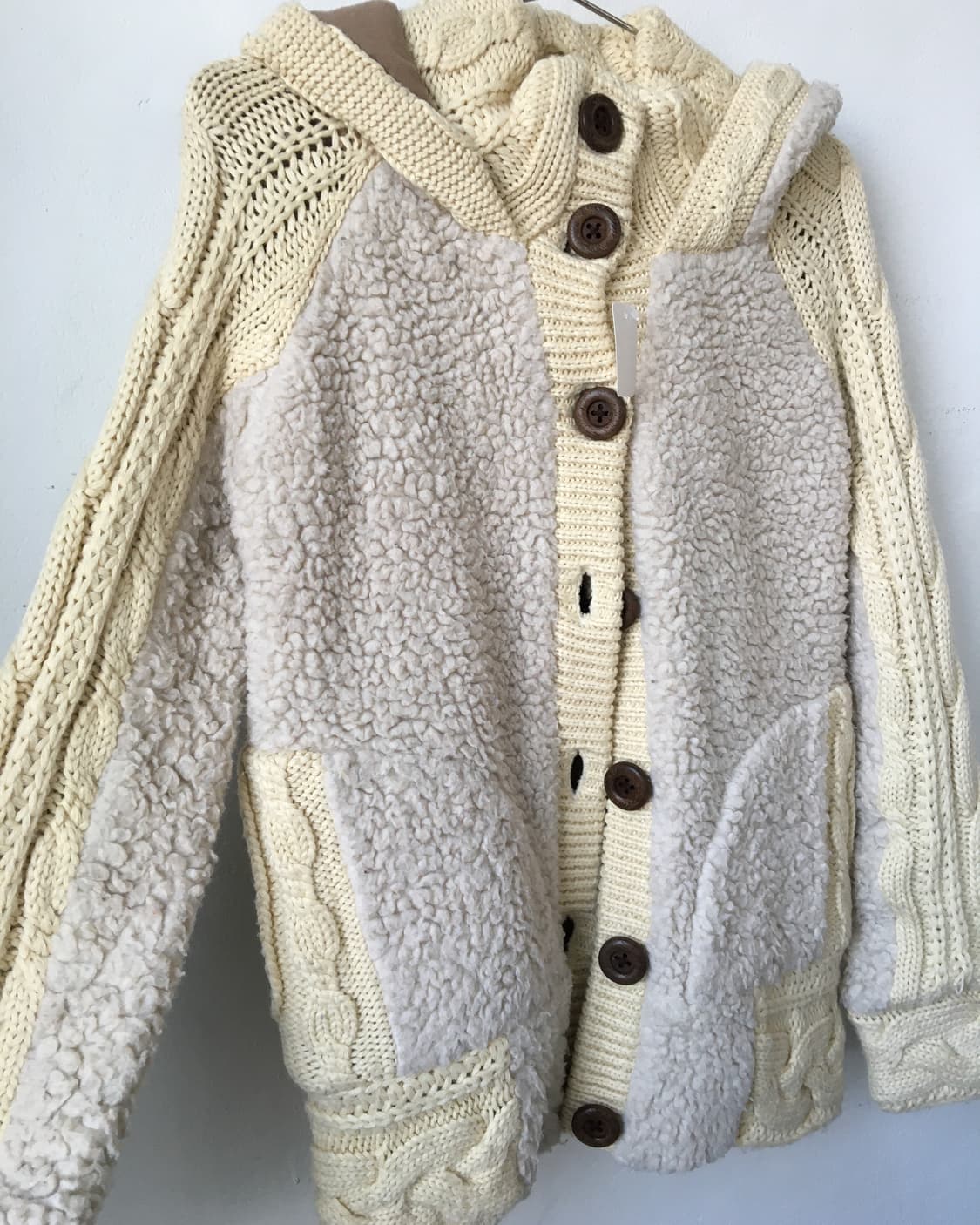 Fleece layer cable knit jacket 상품이미지5