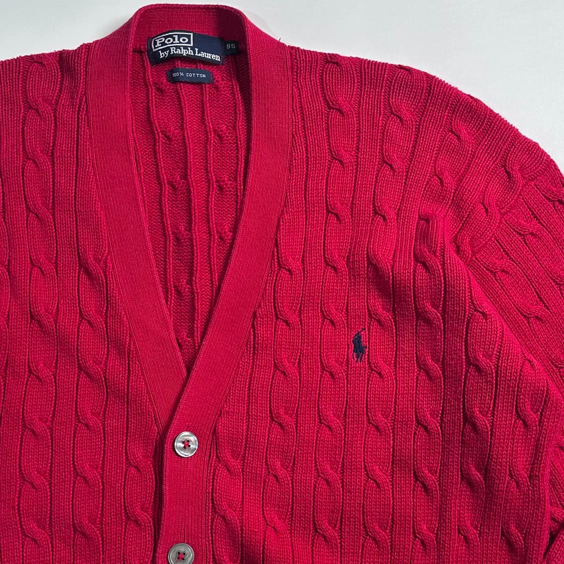 폴로 랄프로렌 레드 케이블 니트 가디건  상품이미지4