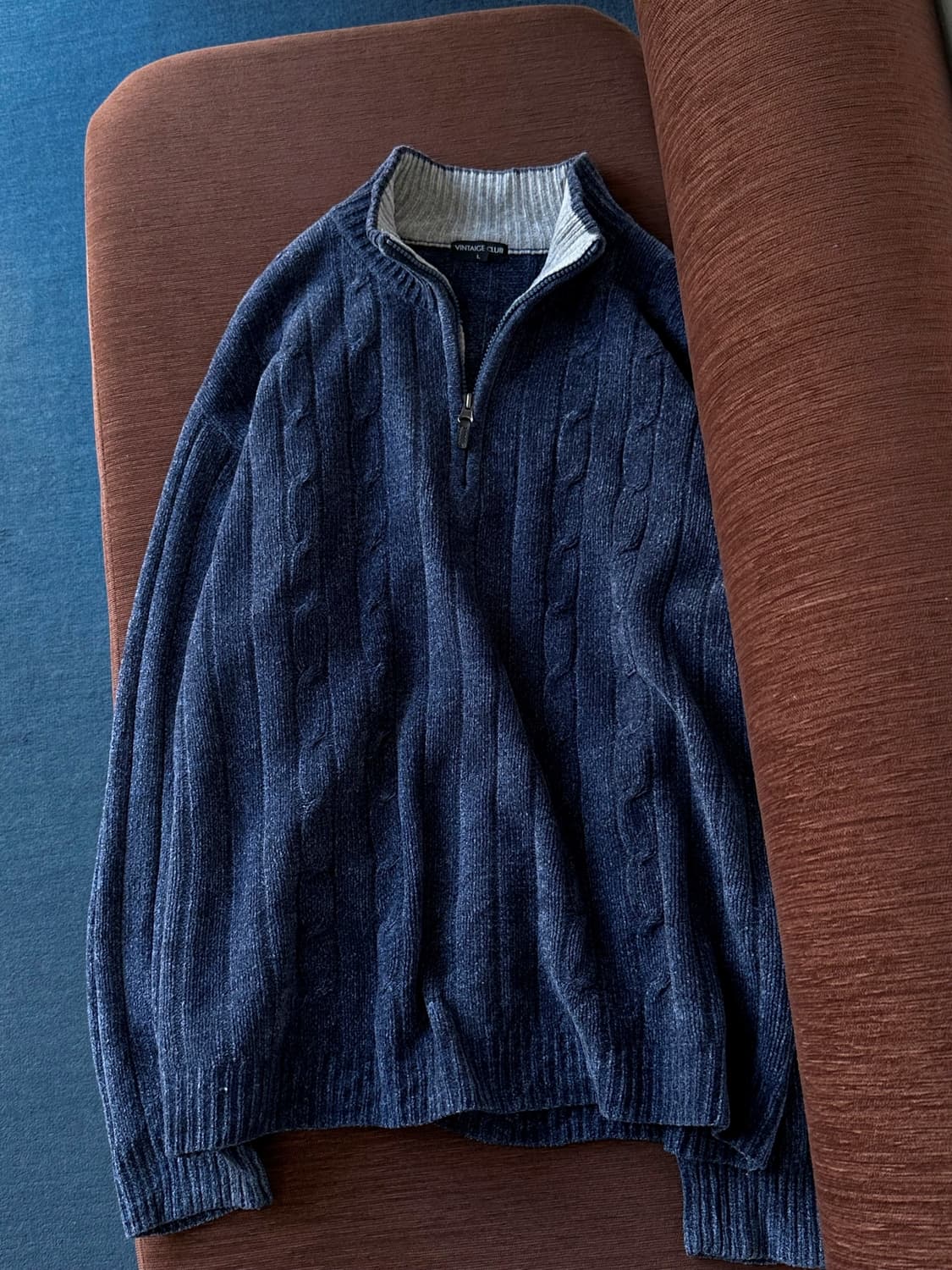 Coludy touch middle gauge knit zip top 상품이미지5