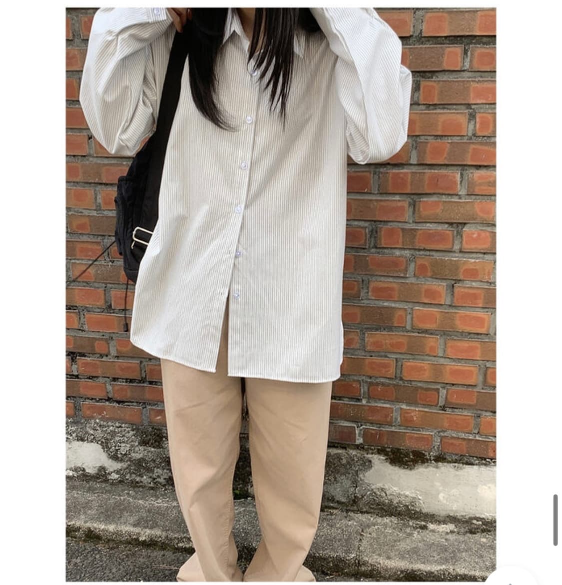 스트라이프 셔츠 그레이 상품이미지2