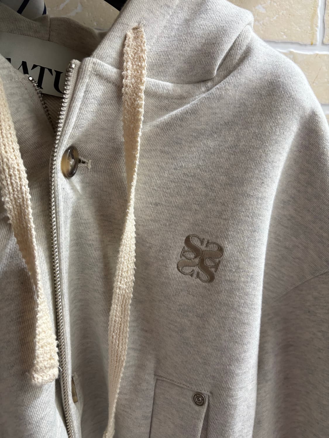 세터 테오 코튼 올 데이 후드 집업 멜란지 아이보리 XL 상품이미지5