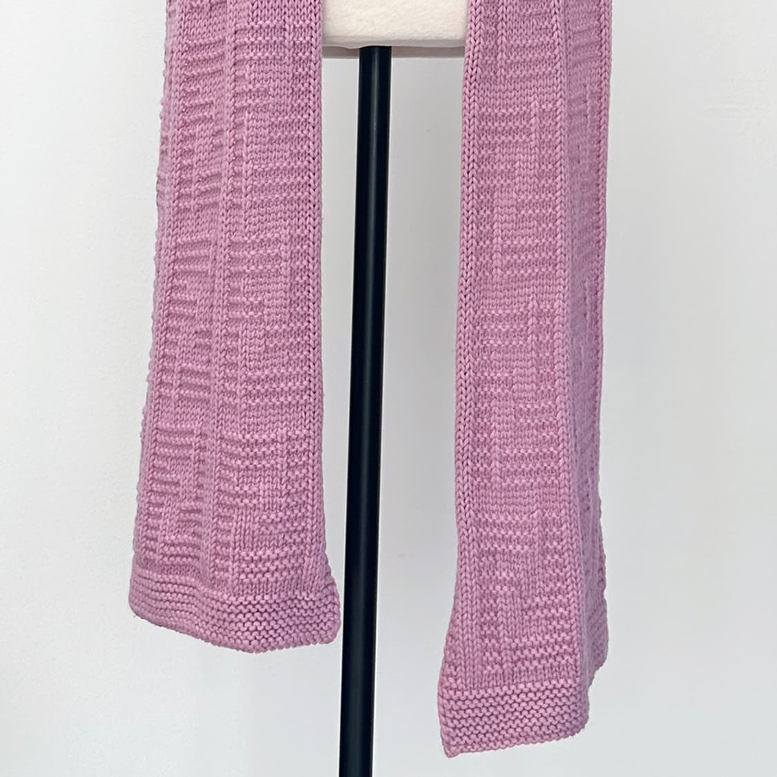 펜디 팬디 FF 주카 패턴 울 100% 니트 머플러 목도리 핑크 상품이미지3