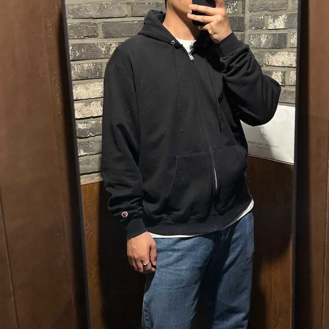 L) 챔피온 블랙 후드집업 상품이미지8