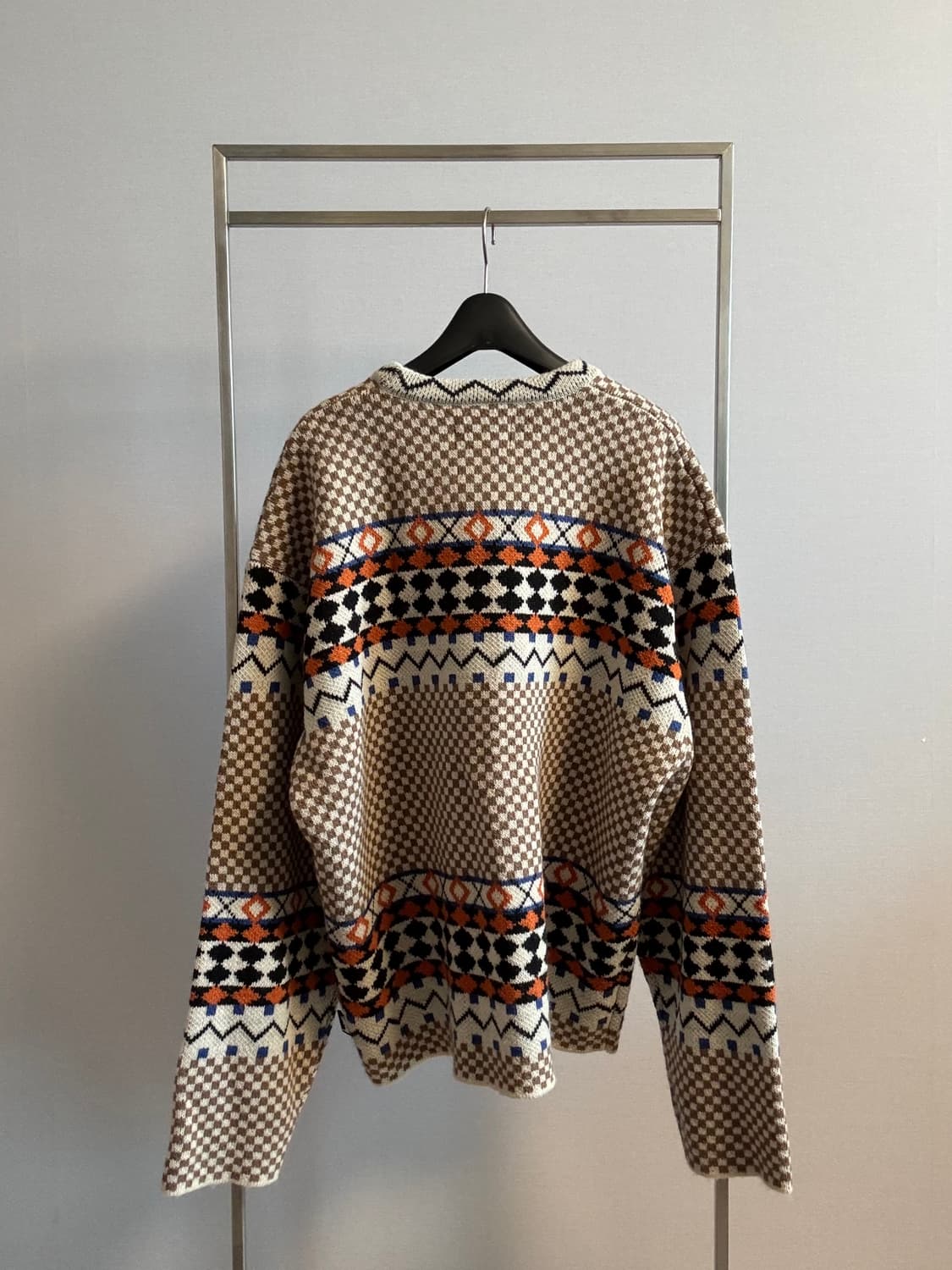 Stussy 스투시 x NOMA t.d. 체커보드 노르딕 스웨터 L 상품이미지3