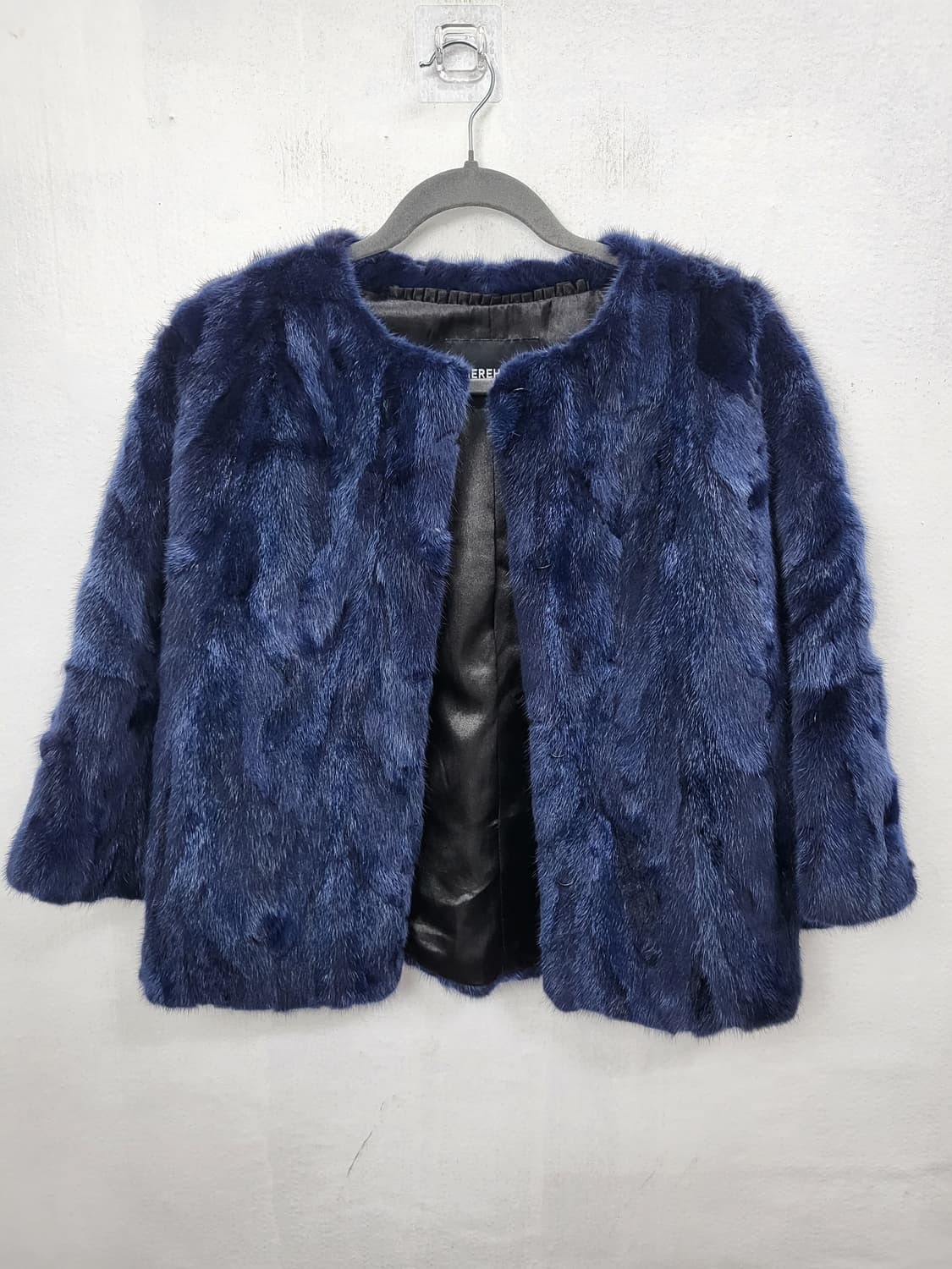 MEREHANE 천연밍크 모피숏자켓 블루네이비 S 90 새제품 상품이미지8
