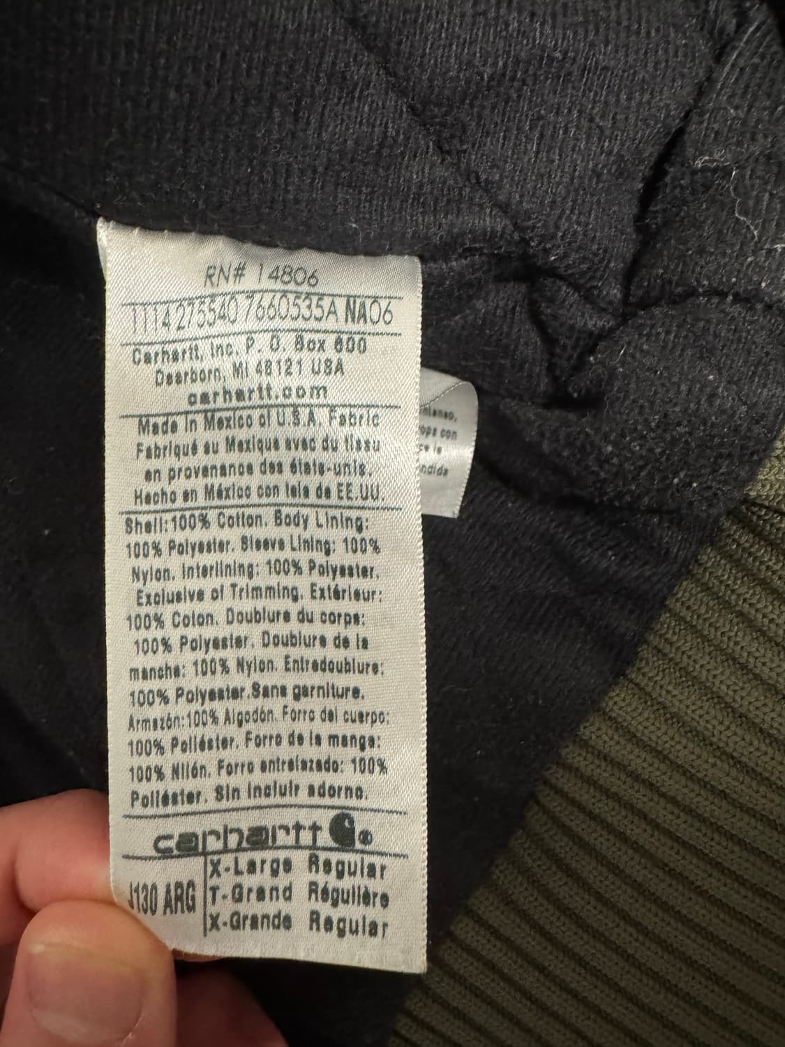 칼하트 J130 엑티브 자켓 xl 상품이미지4