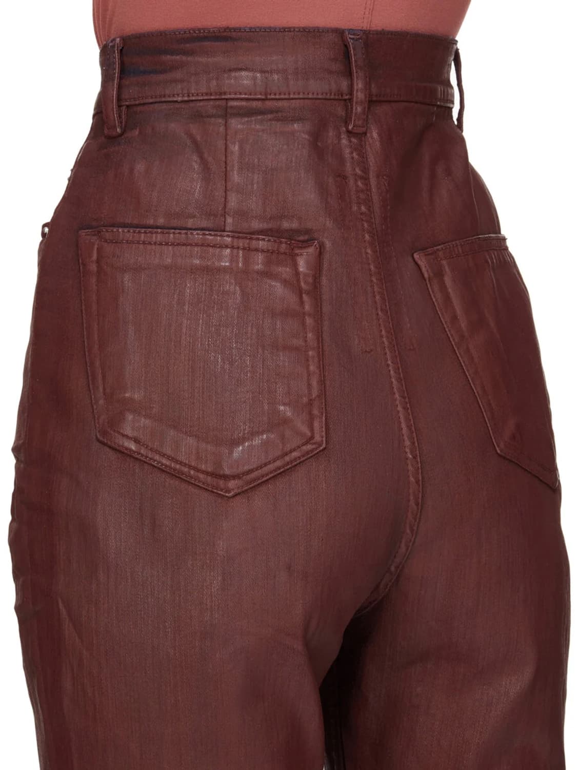 [26,27]릭오웬스 다크쉐도우 볼란 부츠컷 코팅 팬츠/버건디 상품이미지5