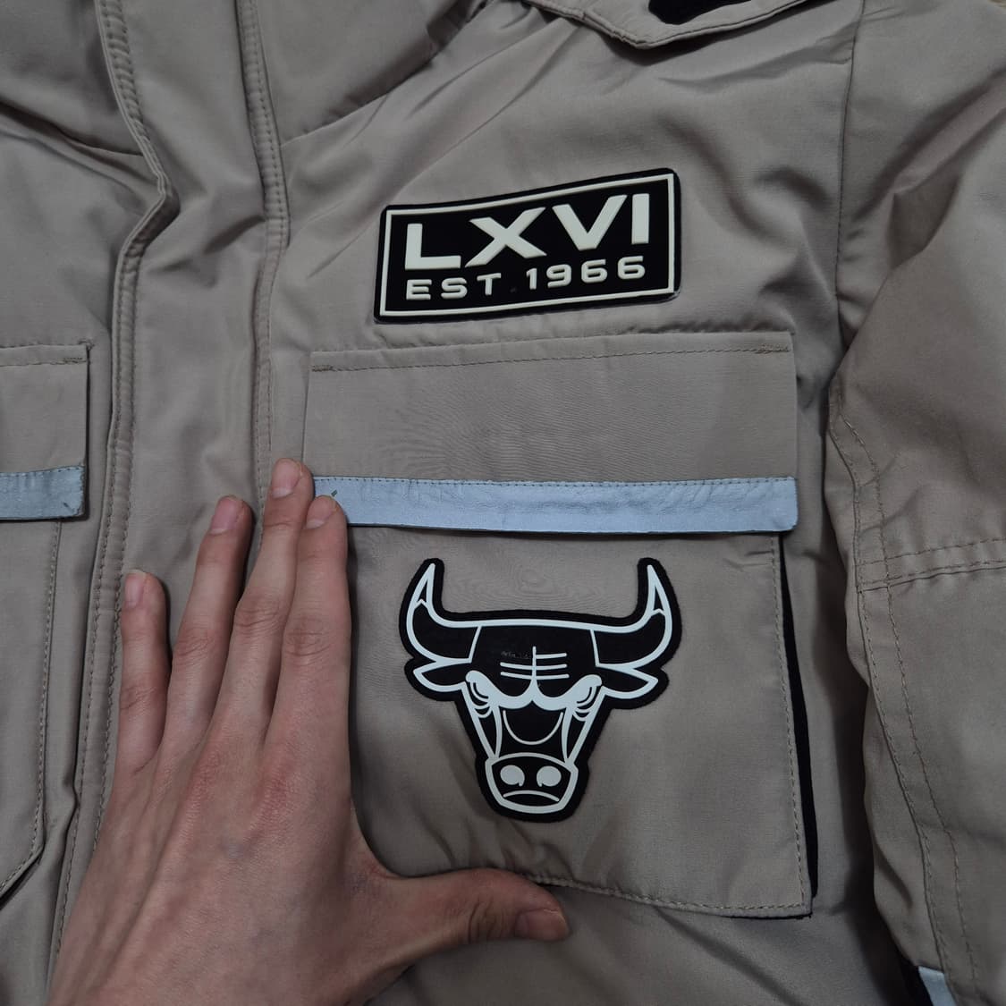 NBA 시카고 불스 사이드포켓 구스다운 후드 패딩 점퍼 L(100) 상품이미지5