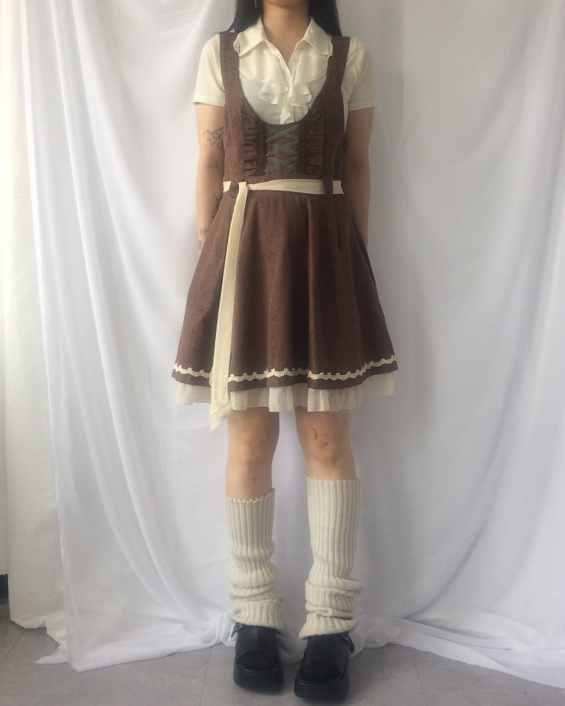 Ornament pattern suspender onepiece 상품이미지1