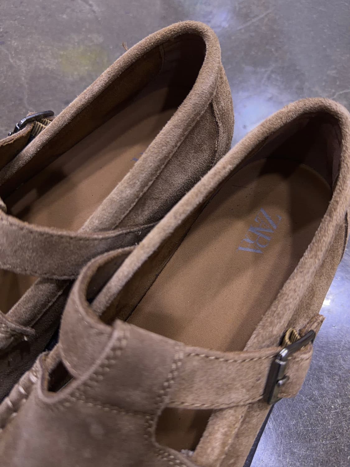 자라 소가죽 스웨이드 버클 레더 슈즈 더비슈즈 41 상품이미지7