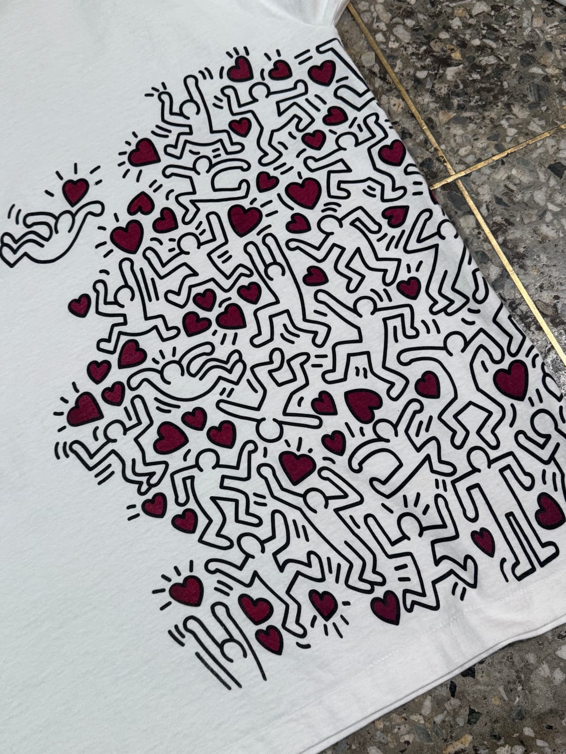 빈티지 90s 키스해링 ‘MANPOWER' 아트 티 롱슬리브 상품이미지3