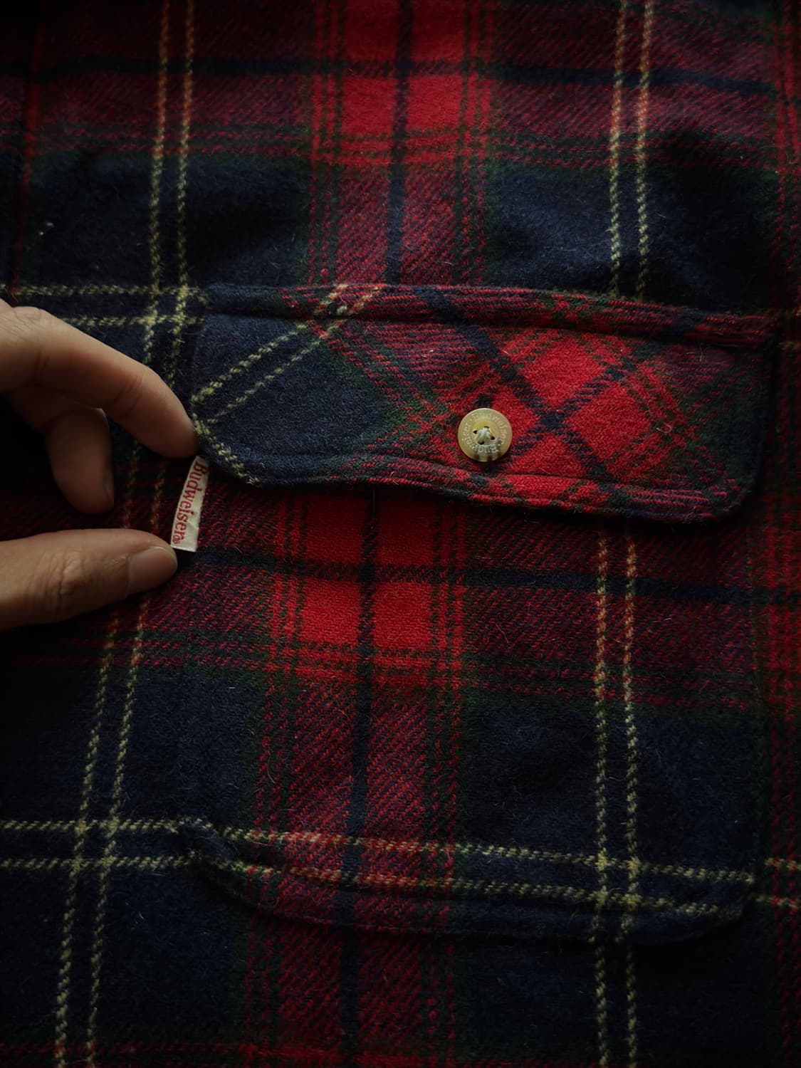 Budweiser rayon wool Flannel check shirt 상품이미지4