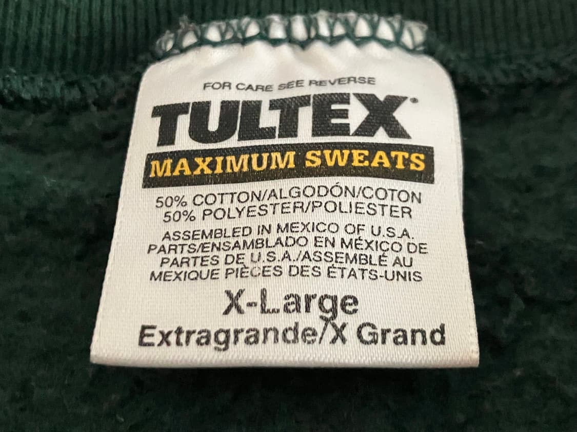 90s Tultex 툴텍스 50/50 그린 스웻셔츠 XL 구제 빈티지 상품이미지4