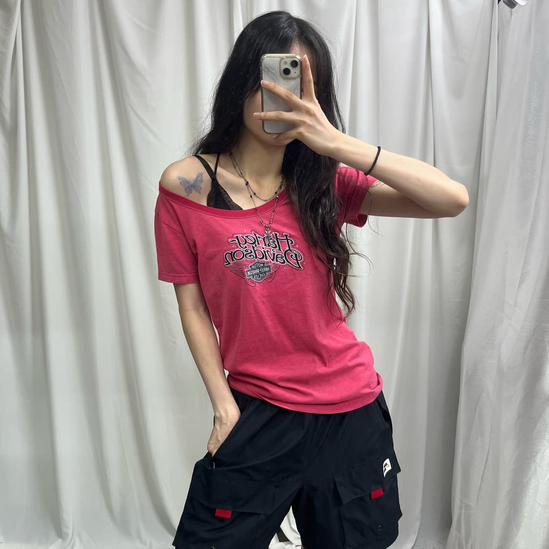 Harley davidson pink T-shirts 상품이미지1