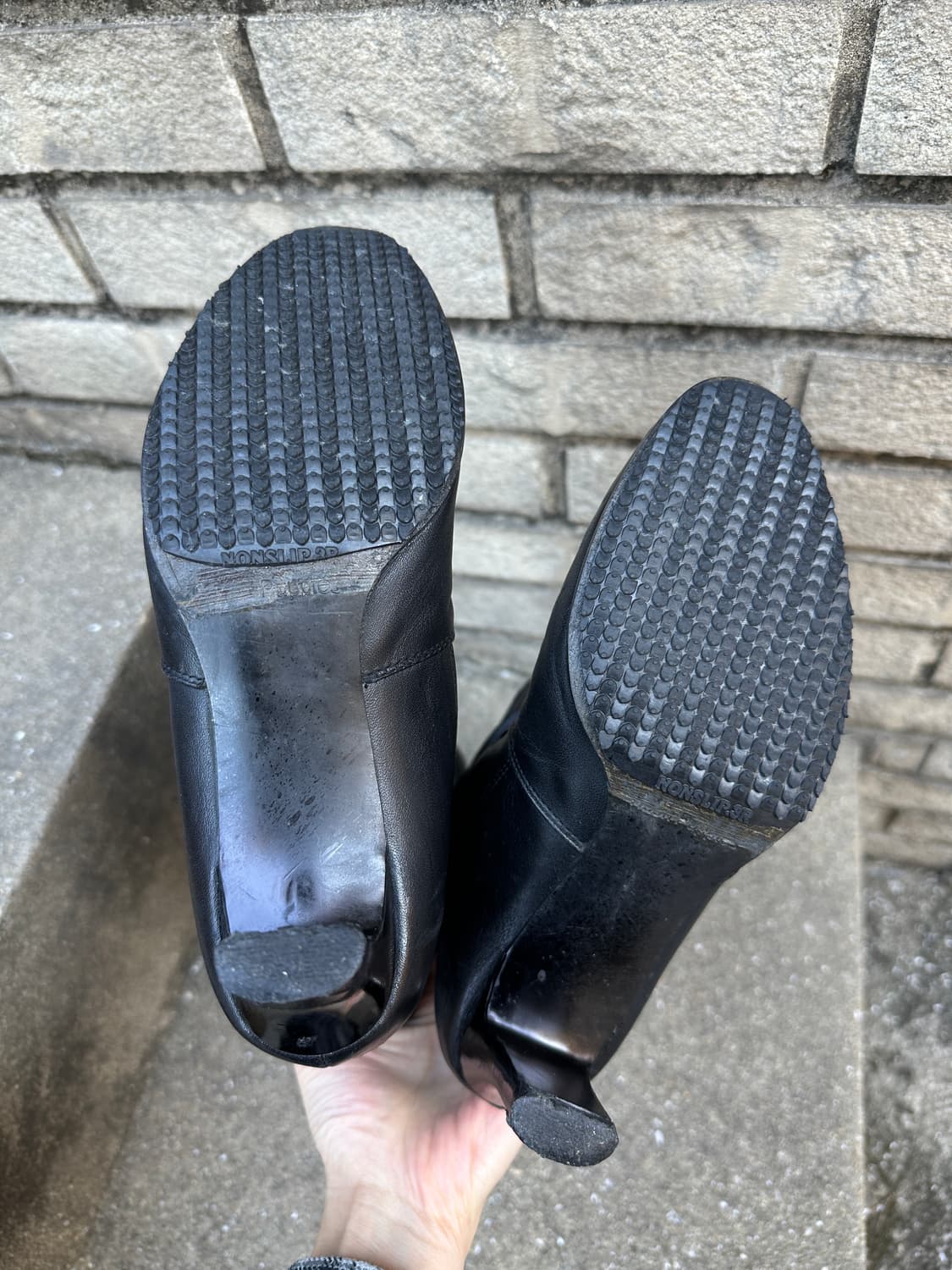 Black shirring mid heel leather boots 상품이미지8