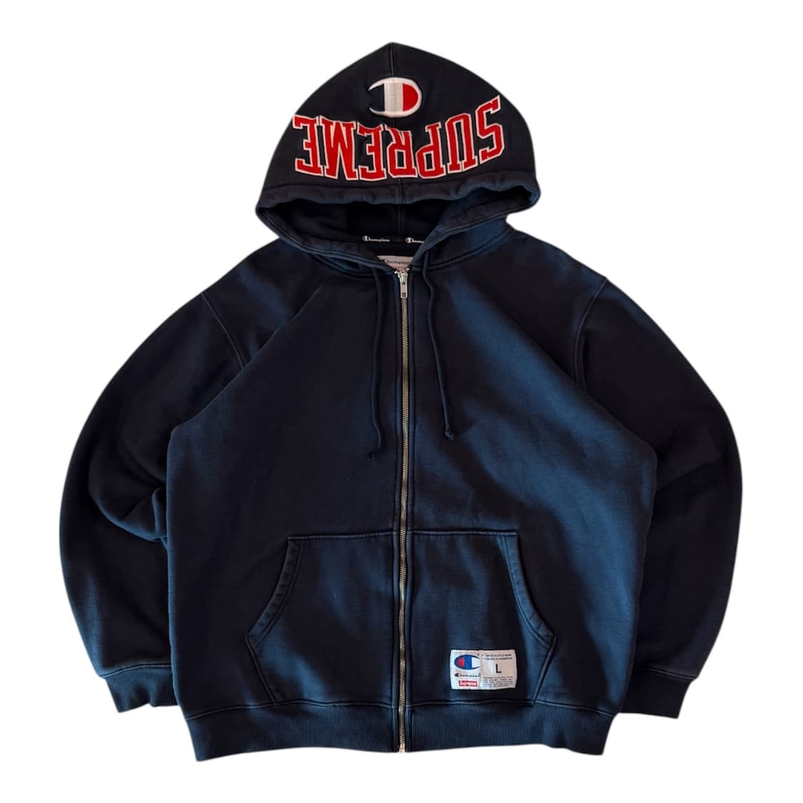 17FW 슈프림 X 챔피온 아크로고 후드집업 네이비 레드 상품이미지1