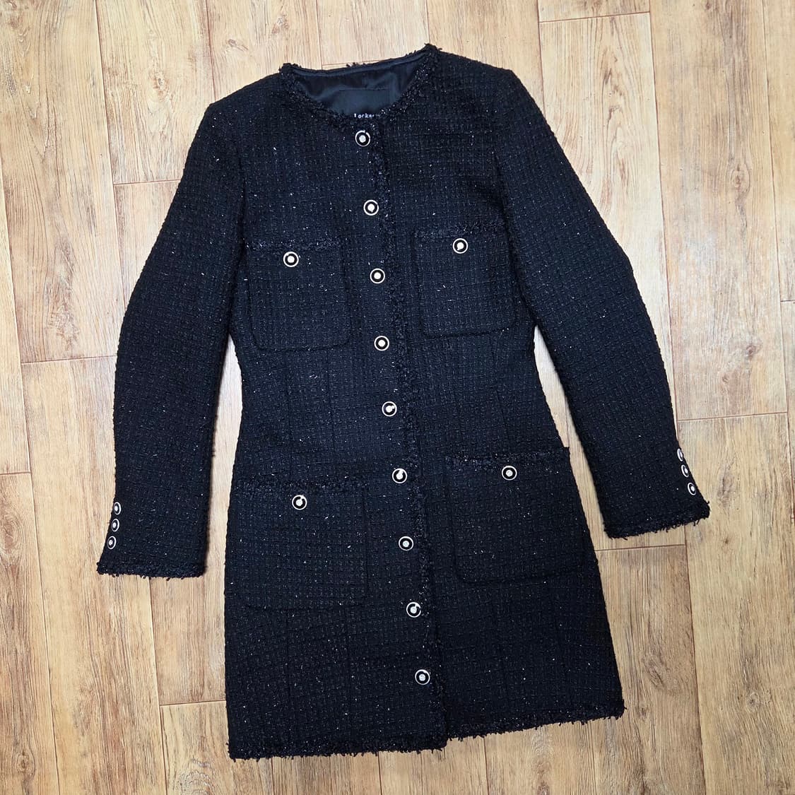 룩캐스트(LOOKCAST) 라일리 트리밍 트위드원피스 44-55 새상품 상품이미지3