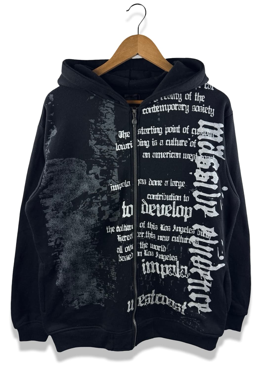 JPN 펑크 Y2K 레터링 후드집업1836 상품이미지1