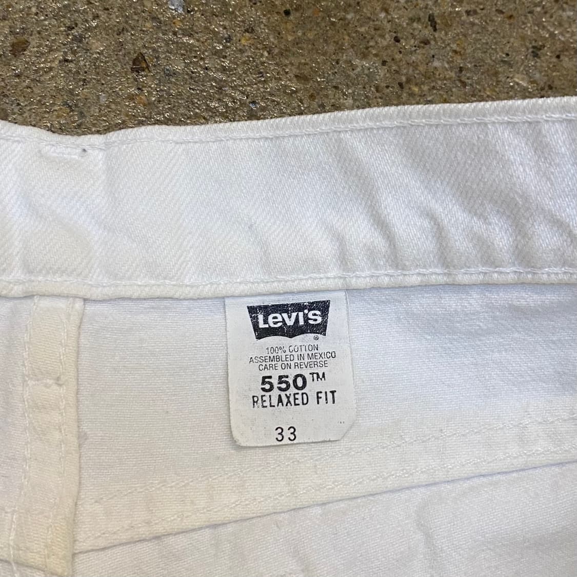 90s 미국빈티지 리바이스 550 화이트 데님 반바지 상품이미지5