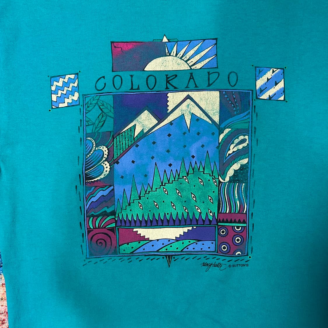 [M] 90s jerzees made in usa 낸시 홀터 프린팅 반팔 상품이미지2